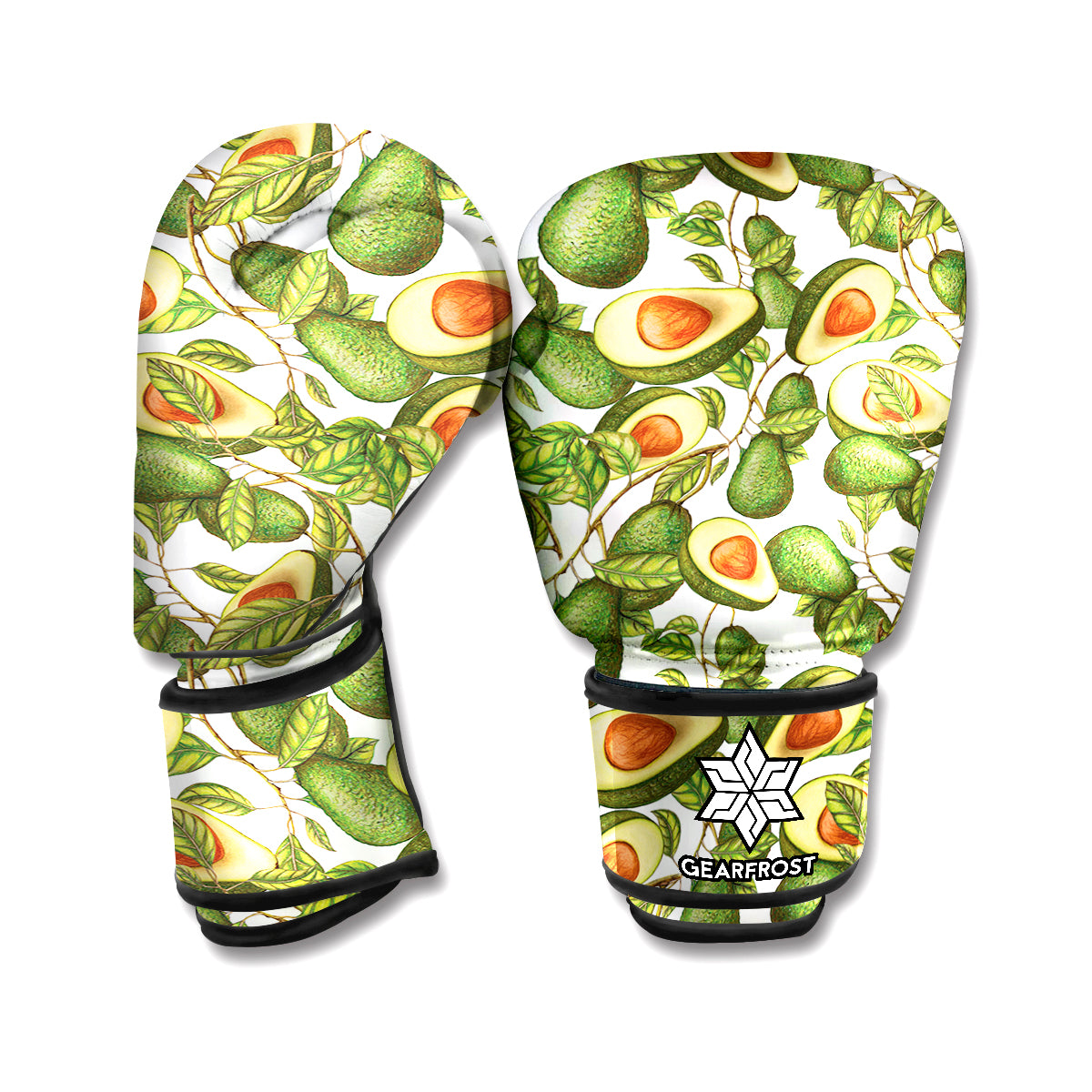 Avocado Cut In Half Drawing Print Boxing Gloves