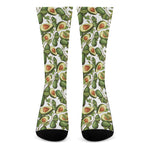 Avocado Cut In Half Drawing Print Crew Socks