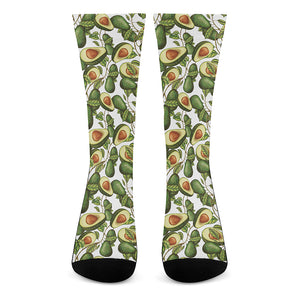 Avocado Cut In Half Drawing Print Crew Socks