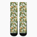 Avocado Cut In Half Drawing Print Crew Socks