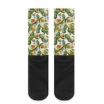 Avocado Cut In Half Drawing Print Crew Socks