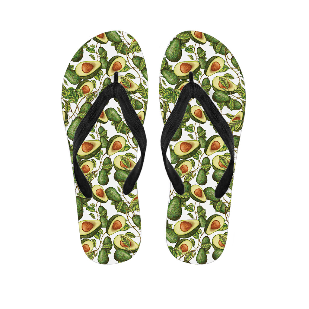 Avocado Cut In Half Drawing Print Flip Flops