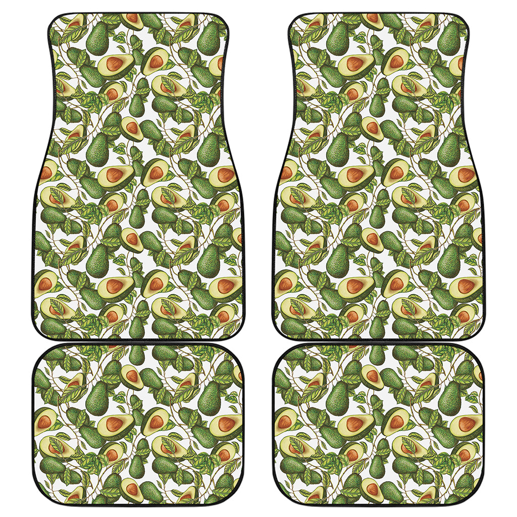 Avocado Cut In Half Drawing Print Front and Back Car Floor Mats