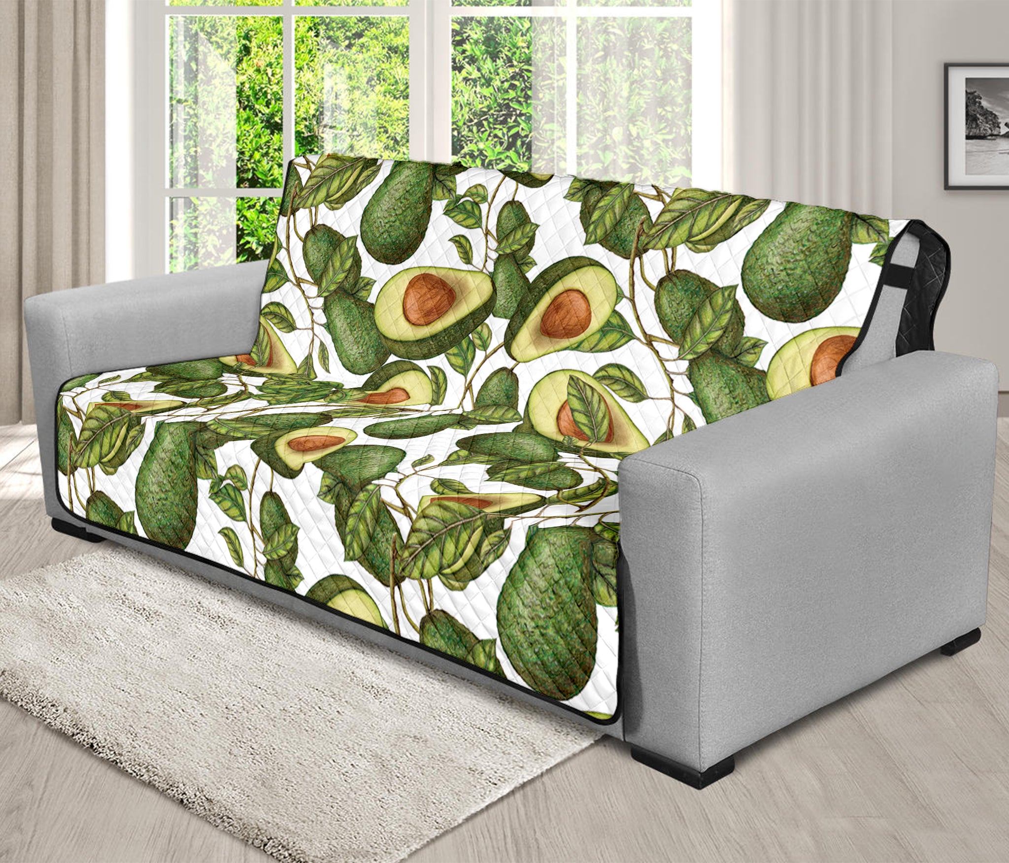 Avocado Cut In Half Drawing Print Futon Protector