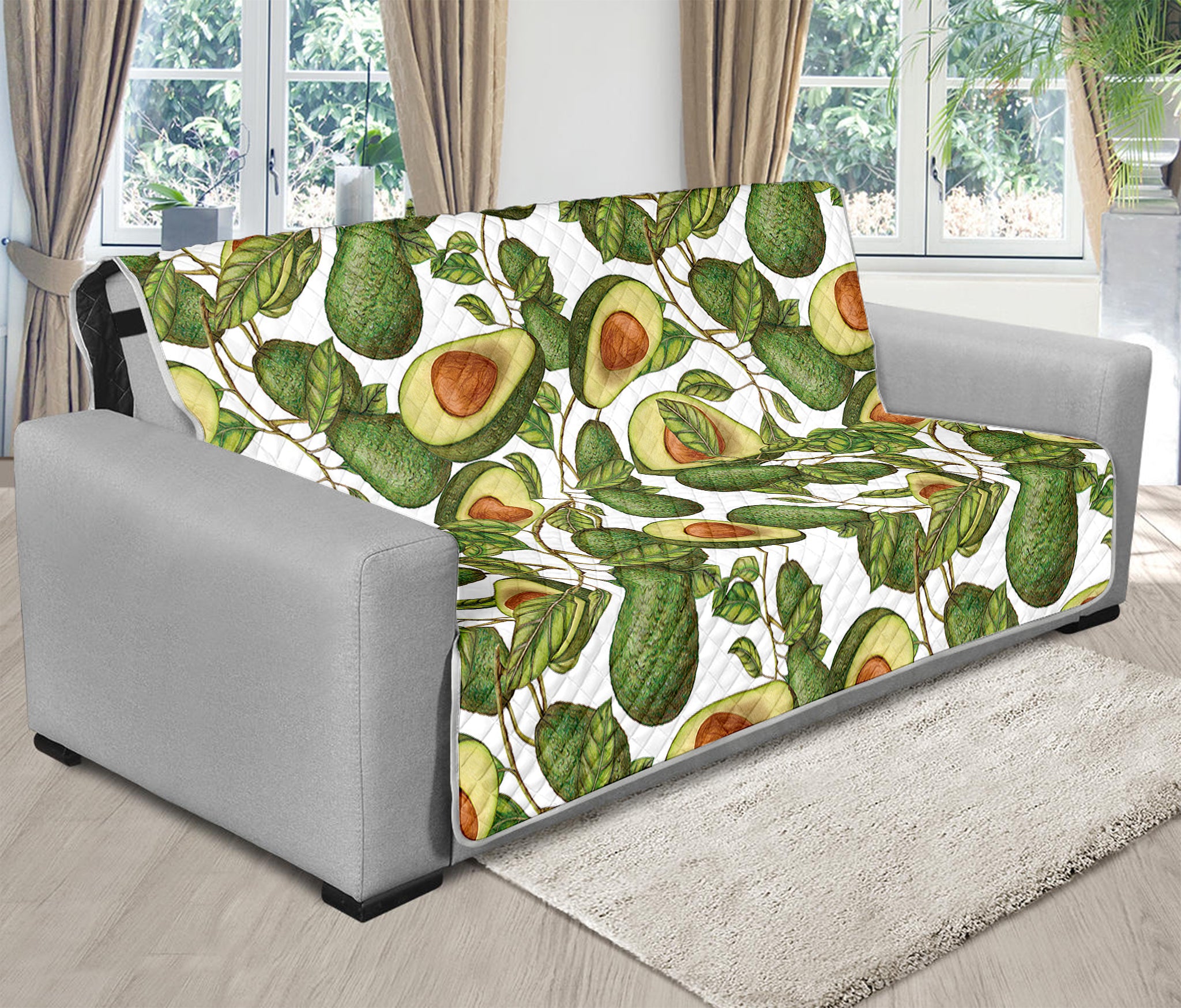 Avocado Cut In Half Drawing Print Futon Protector