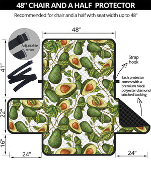 Avocado Cut In Half Drawing Print Half Sofa Protector