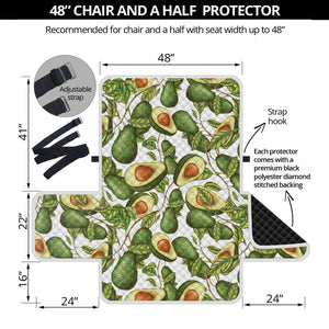 Avocado Cut In Half Drawing Print Half Sofa Protector