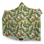 Avocado Cut In Half Drawing Print Hooded Blanket