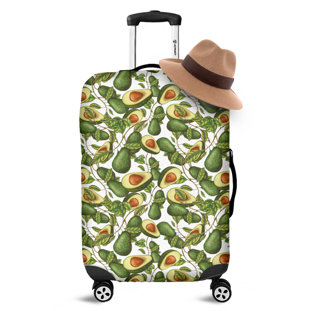 Avocado Cut In Half Drawing Print Luggage Cover