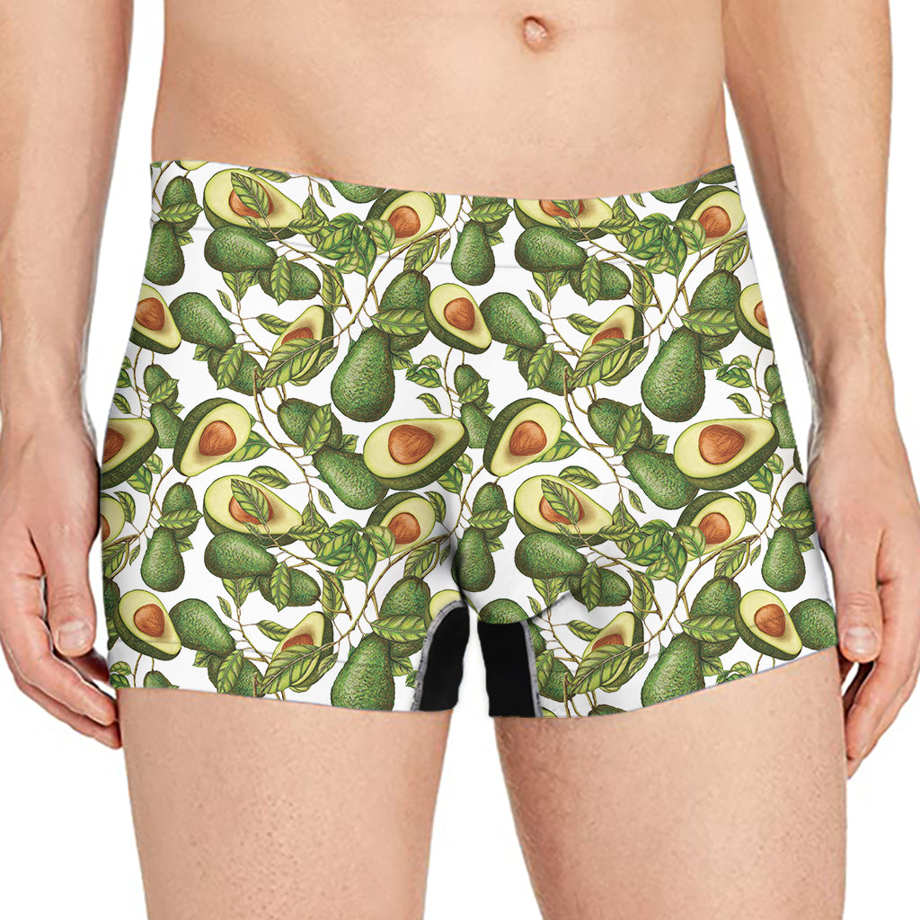 Avocado Cut In Half Drawing Print Men's Boxer Briefs