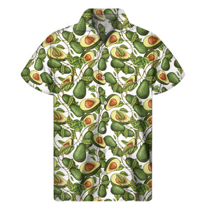 Avocado Cut In Half Drawing Print Men's Short Sleeve Shirt