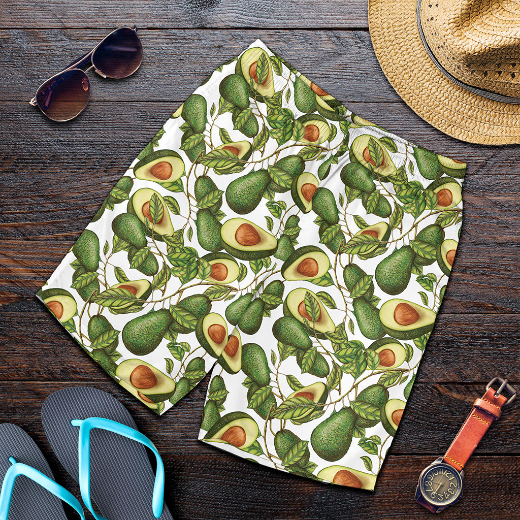 Avocado Cut In Half Drawing Print Men's Shorts