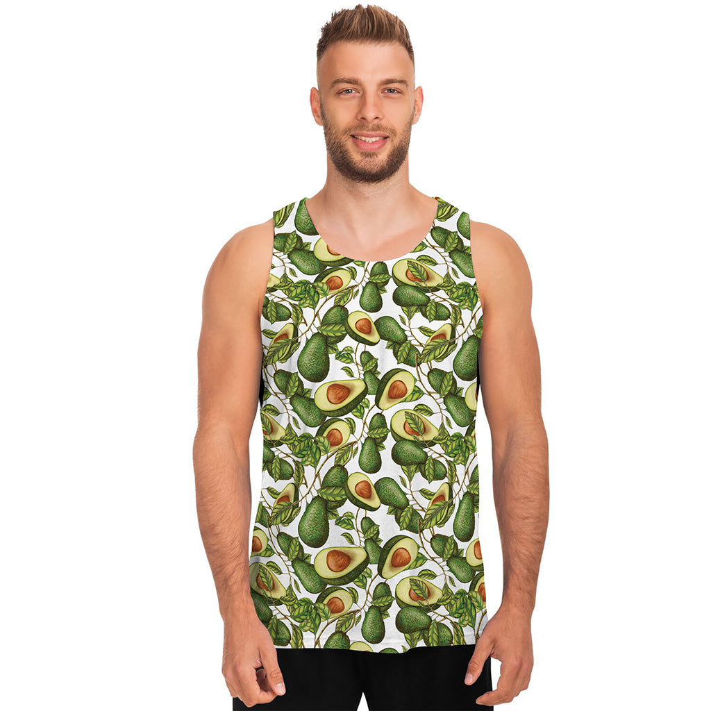 Avocado Cut In Half Drawing Print Men's Tank Top