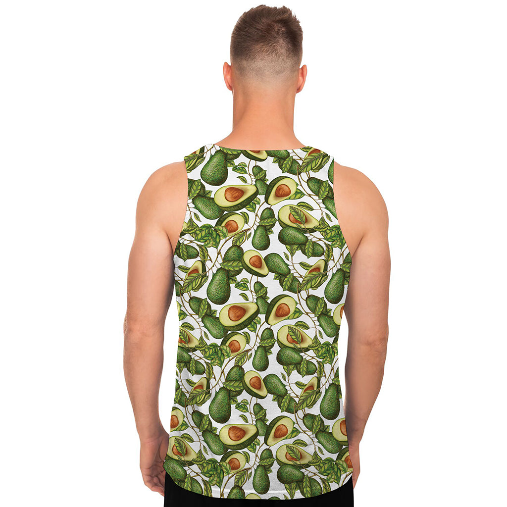 Avocado Cut In Half Drawing Print Men's Tank Top