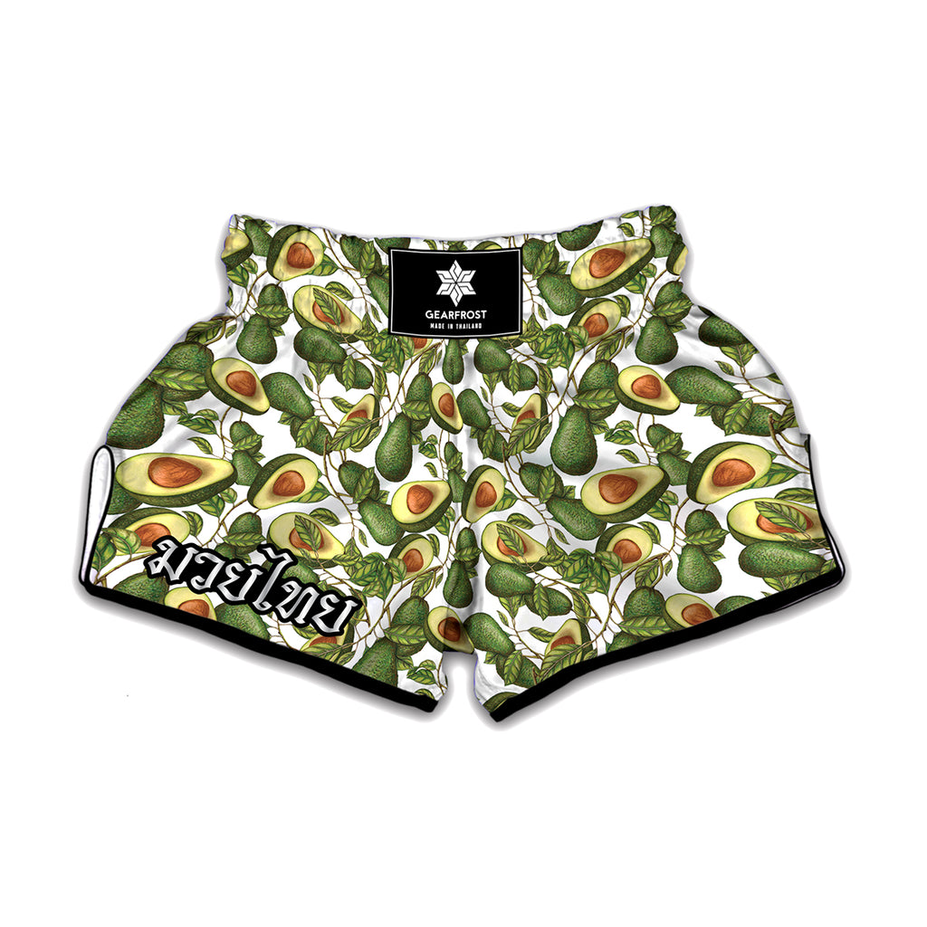 Avocado Cut In Half Drawing Print Muay Thai Boxing Shorts