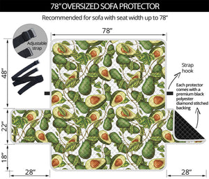 Avocado Cut In Half Drawing Print Oversized Sofa Protector