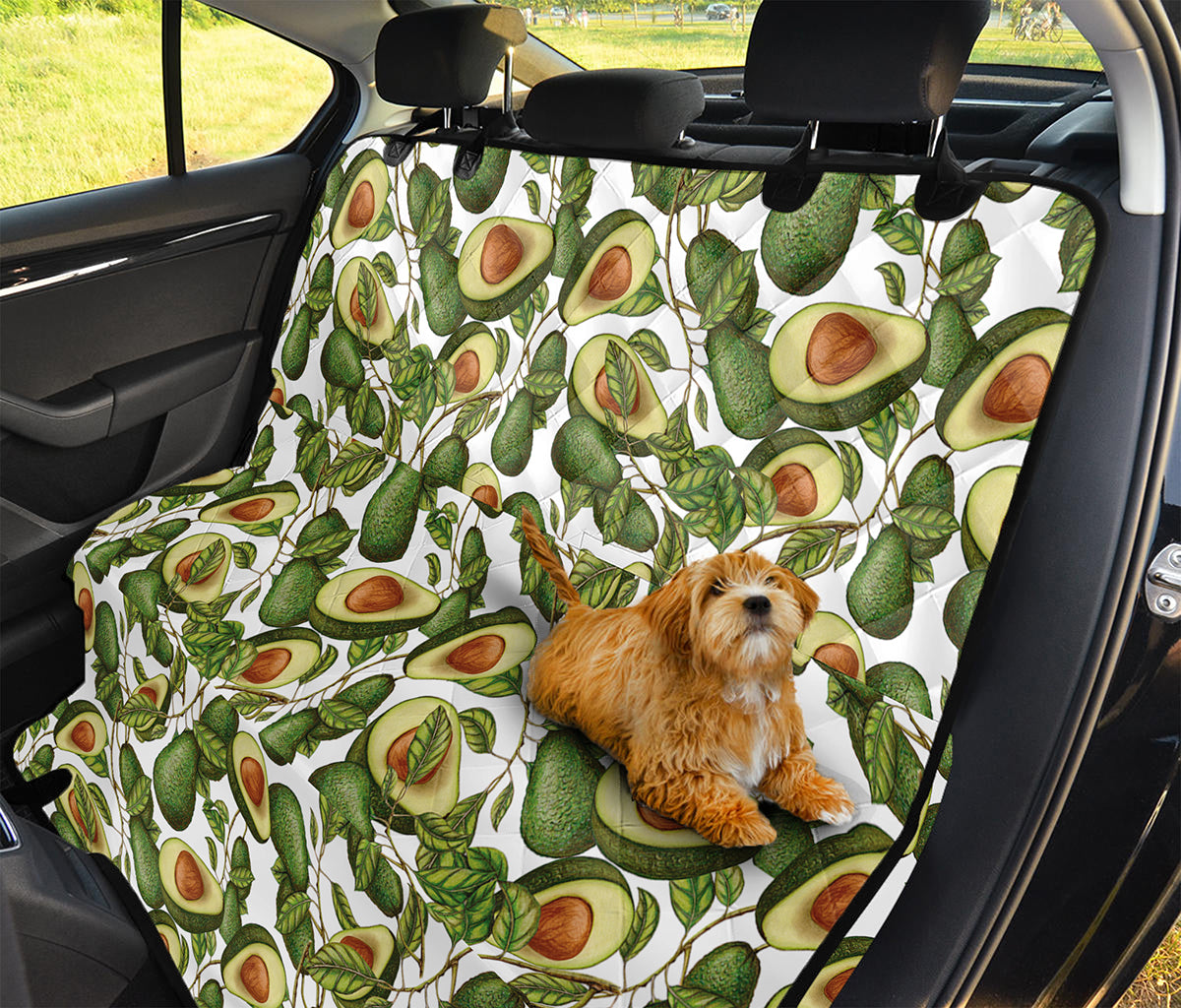 Avocado Cut In Half Drawing Print Pet Car Back Seat Cover