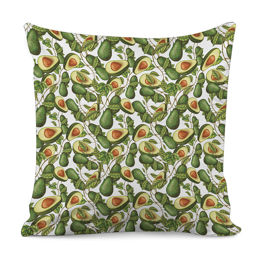 Avocado Cut In Half Drawing Print Pillow Cover