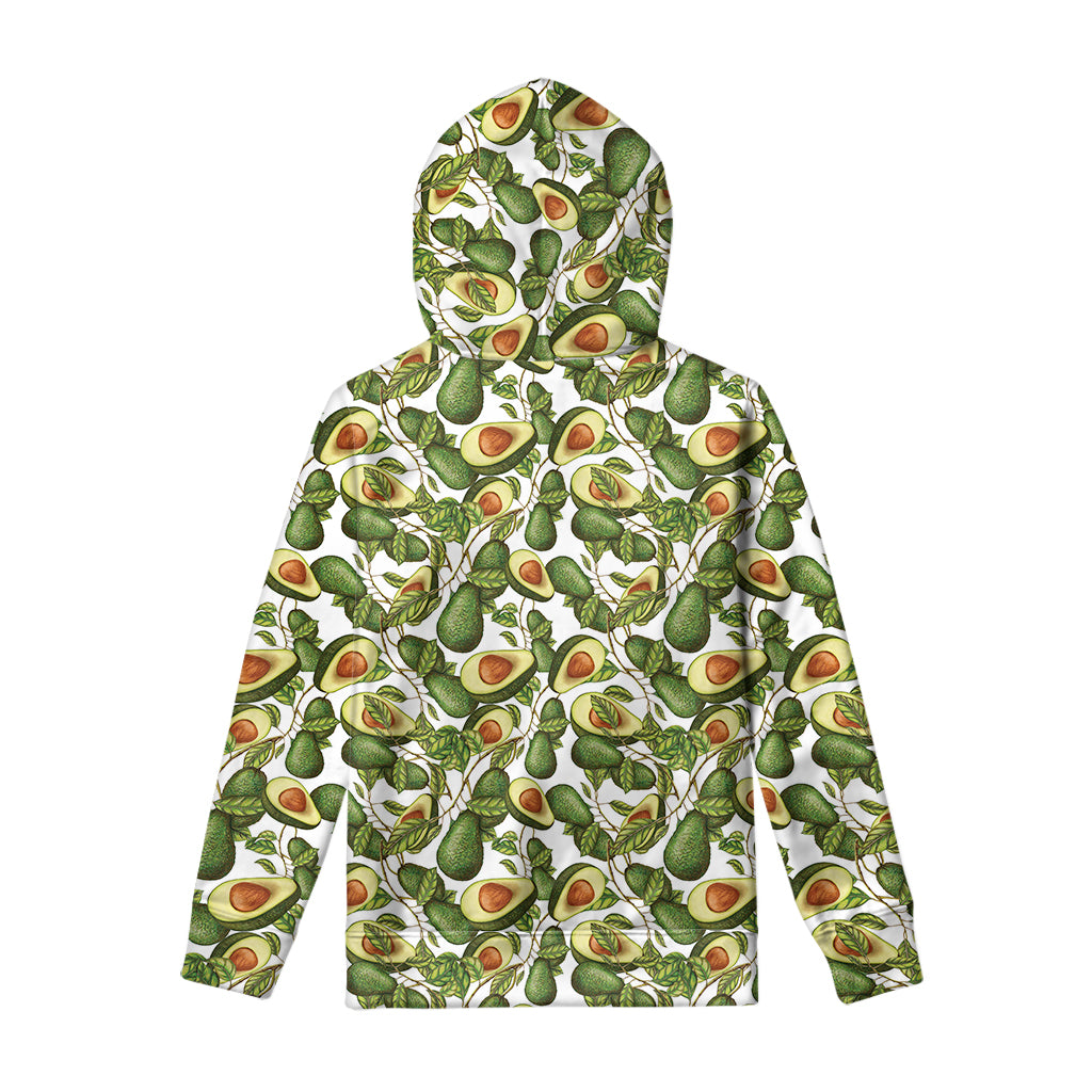 Avocado Cut In Half Drawing Print Pullover Hoodie