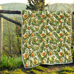 Avocado Cut In Half Drawing Print Quilt