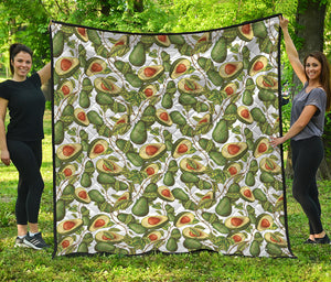 Avocado Cut In Half Drawing Print Quilt