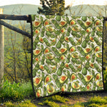 Avocado Cut In Half Drawing Print Quilt