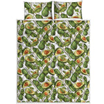 Avocado Cut In Half Drawing Print Quilt Bed Set