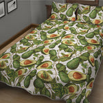 Avocado Cut In Half Drawing Print Quilt Bed Set