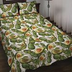 Avocado Cut In Half Drawing Print Quilt Bed Set