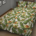 Avocado Cut In Half Drawing Print Quilt Bed Set