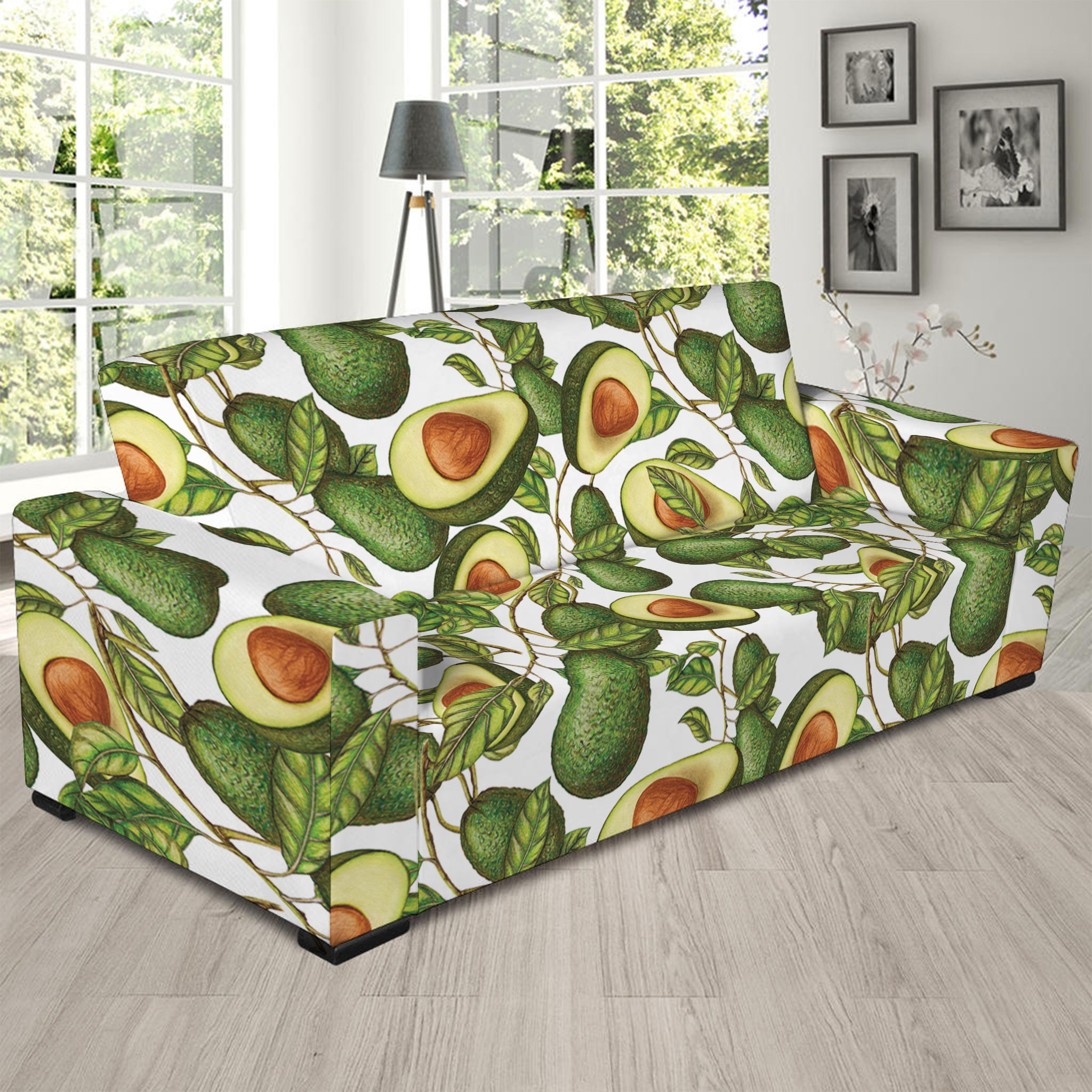 Avocado Cut In Half Drawing Print Sofa Slipcover