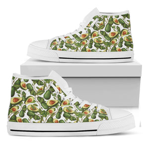 Avocado Cut In Half Drawing Print White High Top Shoes