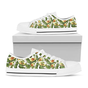 Avocado Cut In Half Drawing Print White Low Top Shoes