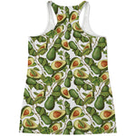 Avocado Cut In Half Drawing Print Women's Racerback Tank Top