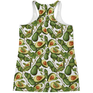 Avocado Cut In Half Drawing Print Women's Racerback Tank Top