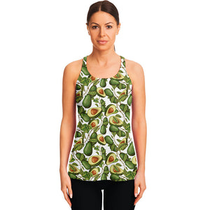 Avocado Cut In Half Drawing Print Women's Racerback Tank Top