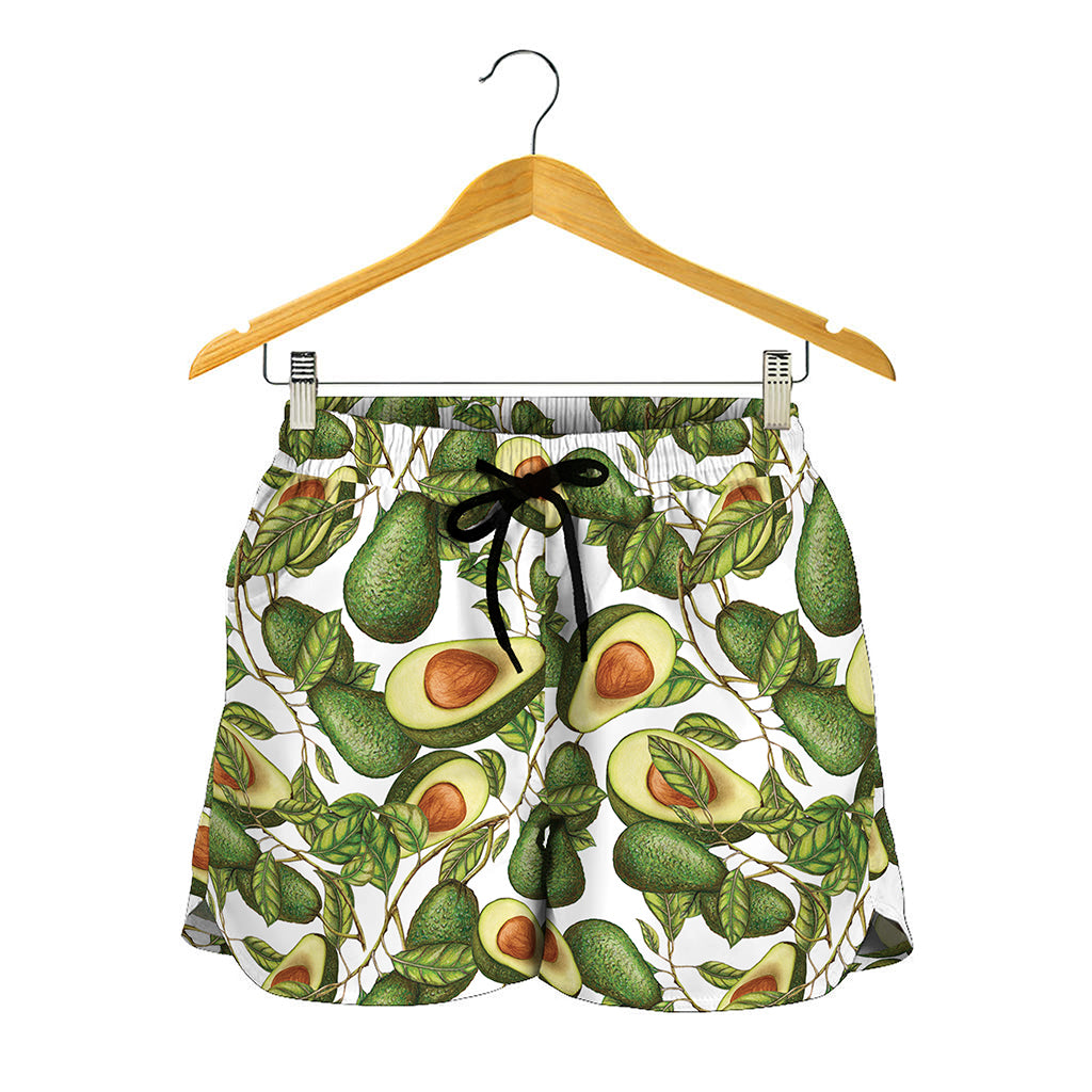 Avocado Cut In Half Drawing Print Women's Shorts