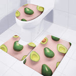 Avocado Cut In Half Pattern Print 3 Piece Bath Mat Set