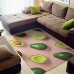 Avocado Cut In Half Pattern Print Area Rug