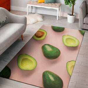 Avocado Cut In Half Pattern Print Area Rug