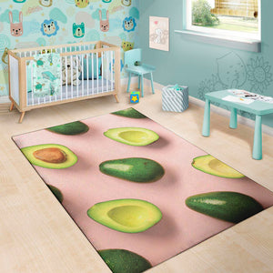 Avocado Cut In Half Pattern Print Area Rug