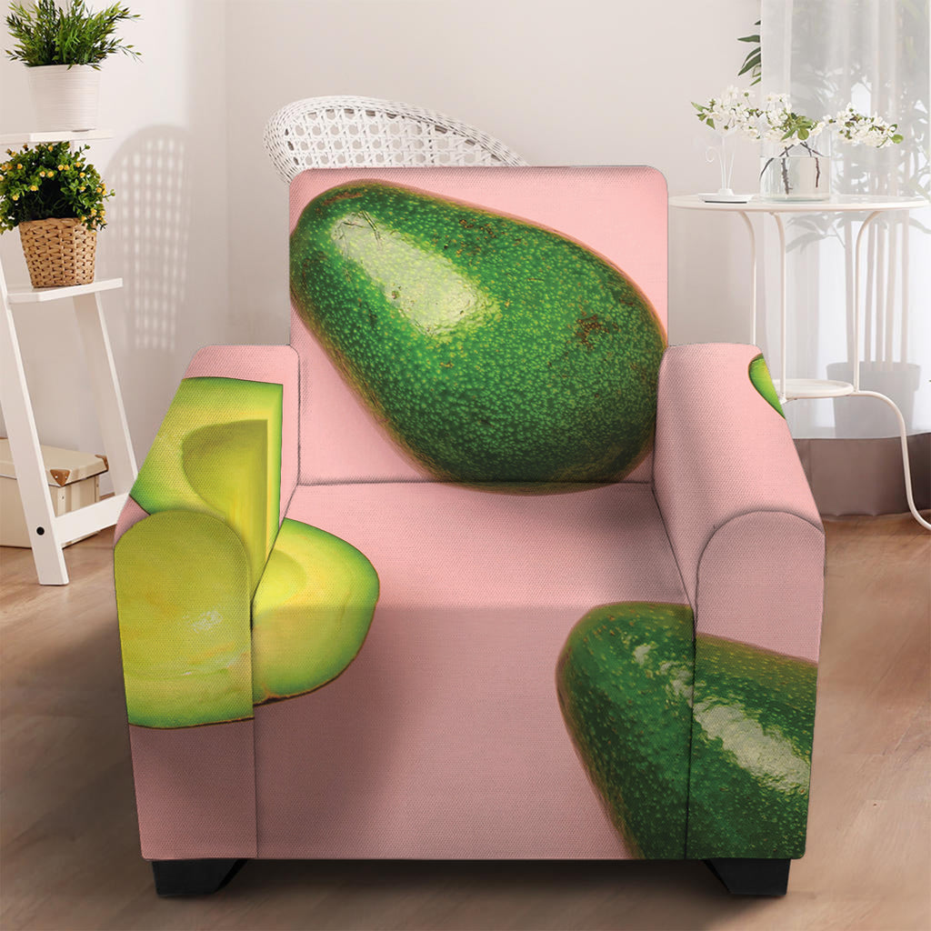 Avocado Cut In Half Pattern Print Armchair Slipcover