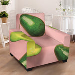 Avocado Cut In Half Pattern Print Armchair Slipcover