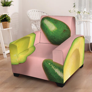 Avocado Cut In Half Pattern Print Armchair Slipcover