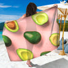 Avocado Cut In Half Pattern Print Beach Sarong Wrap