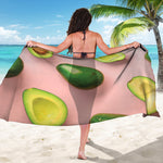 Avocado Cut In Half Pattern Print Beach Sarong Wrap