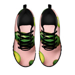 Avocado Cut In Half Pattern Print Black Sneakers