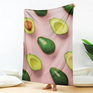 Avocado Cut In Half Pattern Print Blanket