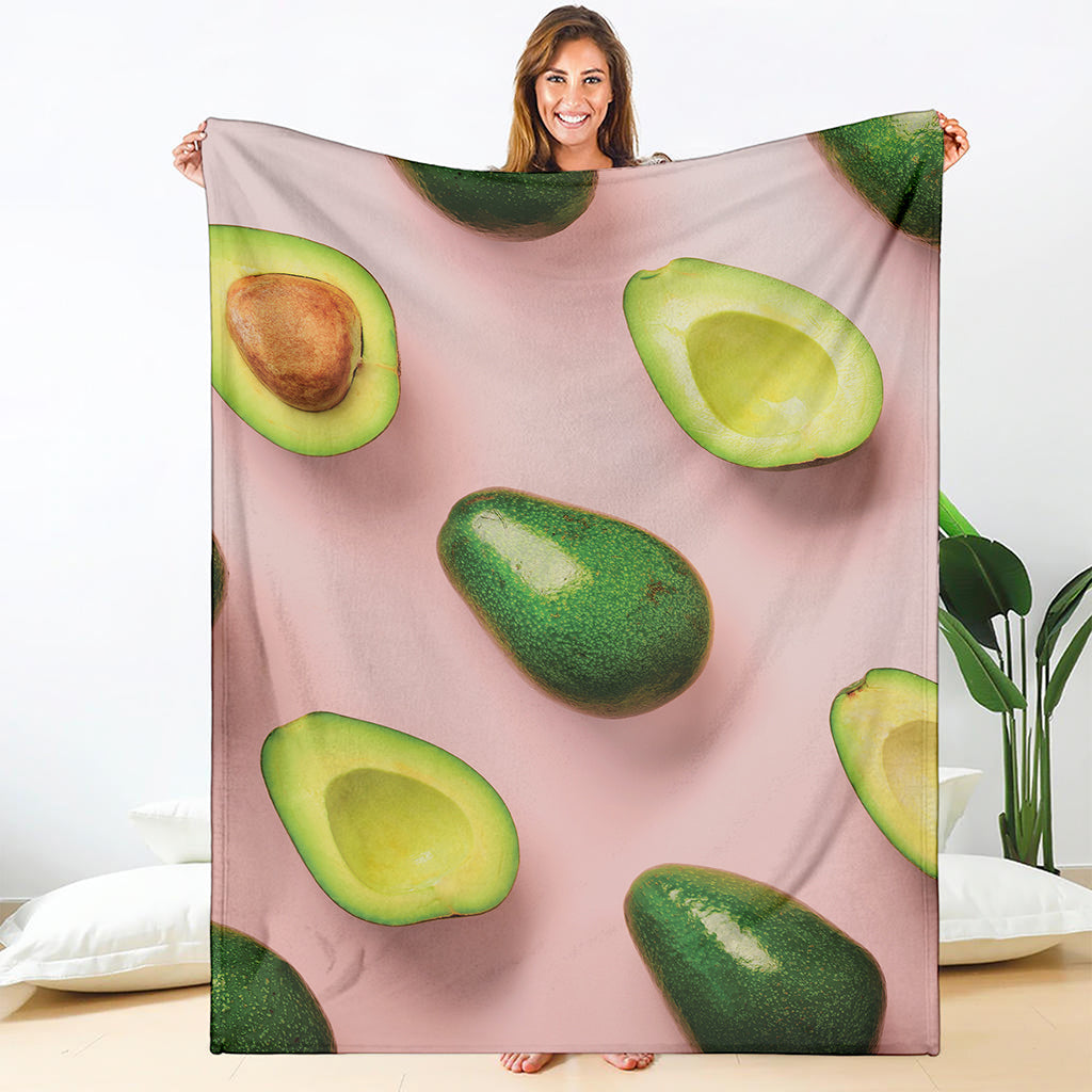 Avocado Cut In Half Pattern Print Blanket