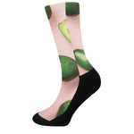 Avocado Cut In Half Pattern Print Crew Socks